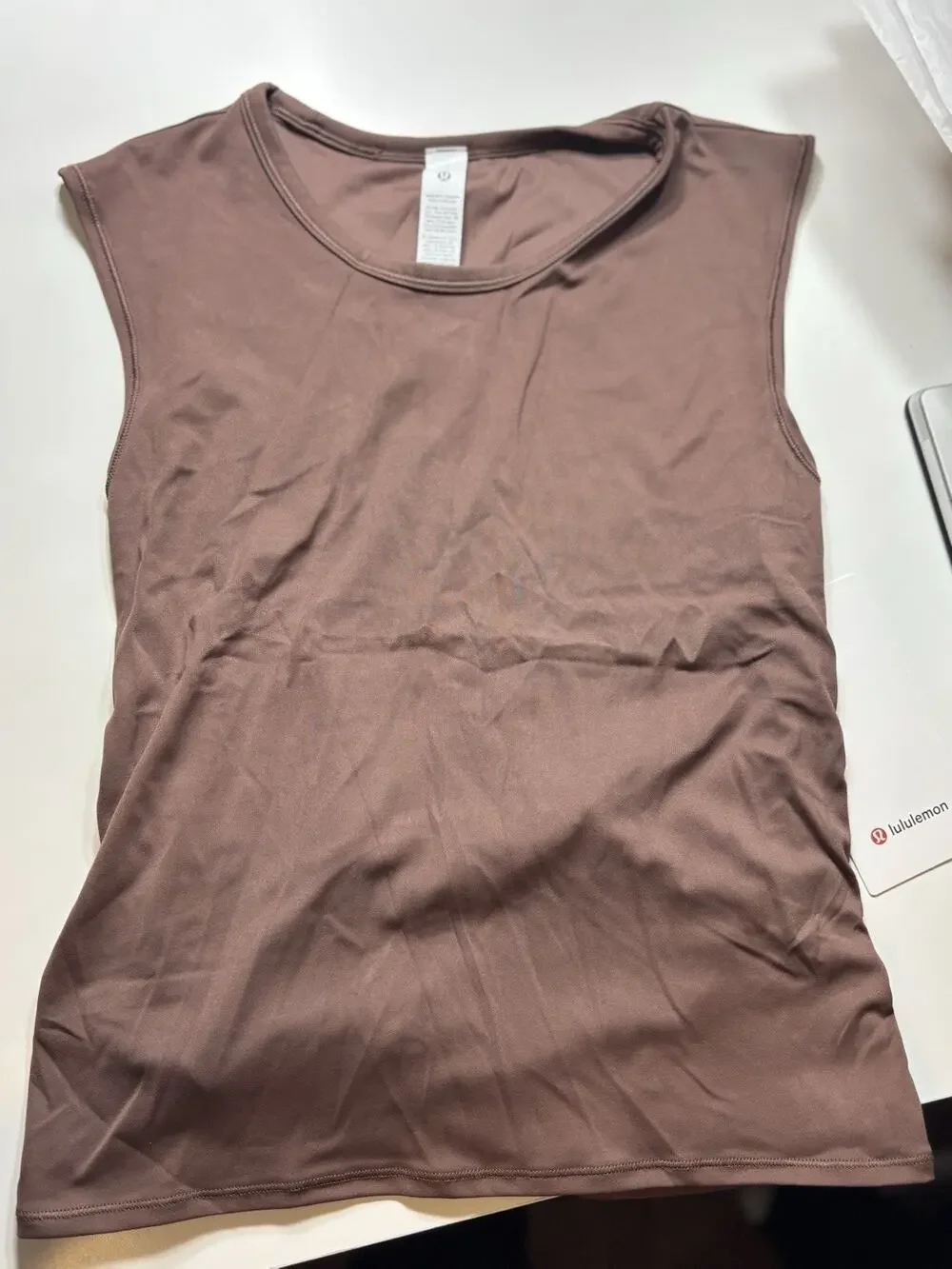 lululemon athletica Womens Brown Solid Scoop Neck Pullover Jersey Tank Top 10